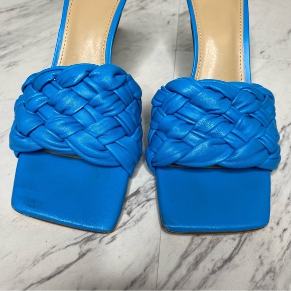 Marc Fisher Draya Braided Blue Leather Heeled Sandal 8M - Picture 9 of 13